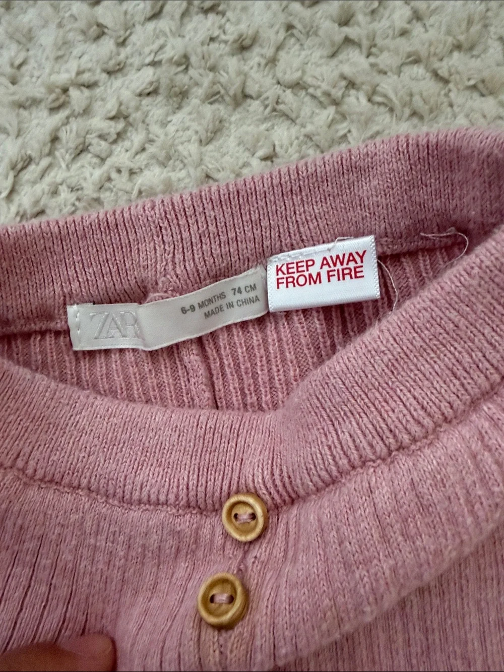 ZARA baby girl knit leggings pink 6-9m
